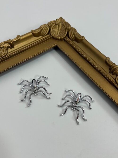 PENDIENTES ARAÑA ACERO PLATEADO