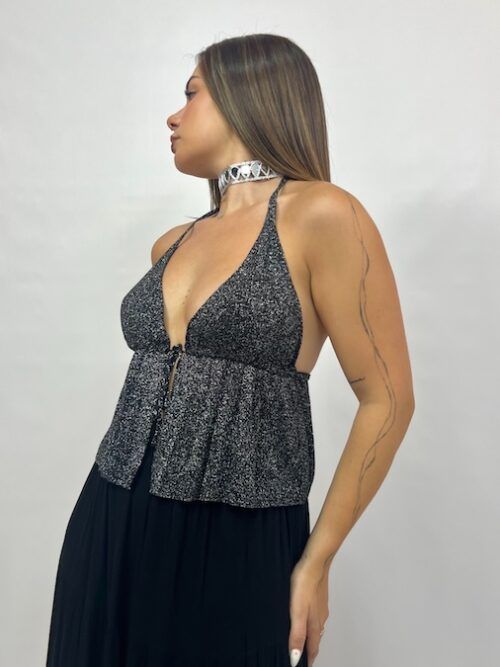TOP GLITTER NEGRO