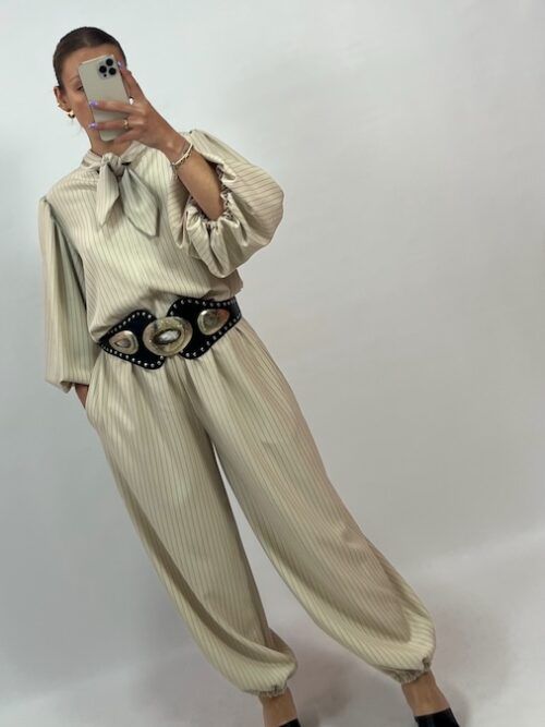 PANTALÓN GLOBO BEIGE