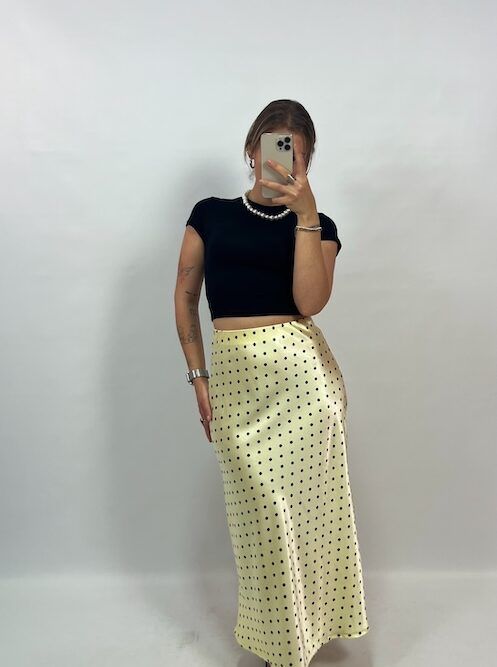 FALDA SATINADA DOTS