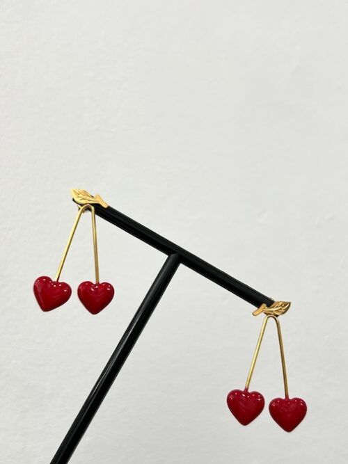 PENDIENTES ACERO CHERRY & LOVE