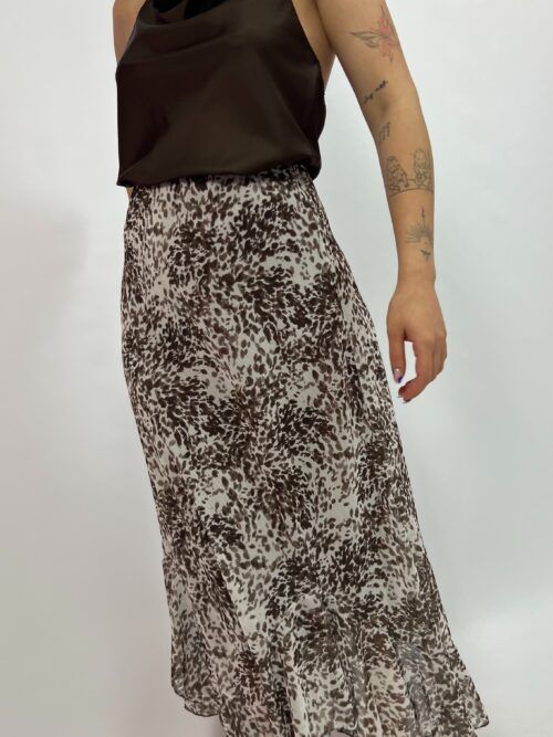 FALDA PRINT ASIMÉTRICA VOLANTES