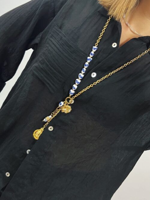 COLLAR LARGO CERAMICA ACERO