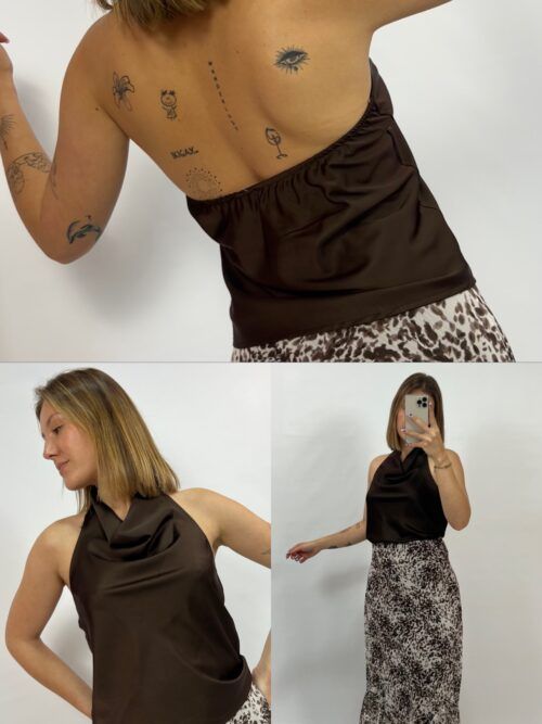 TOP HALTER SATINADO
