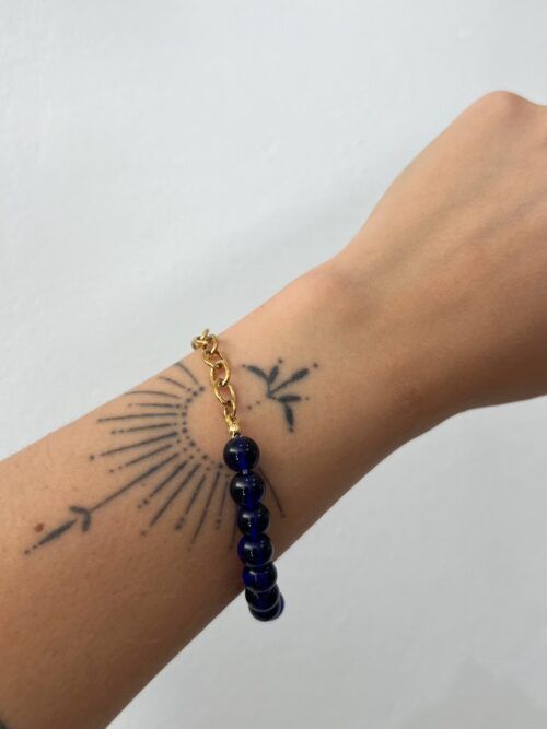 PULSERA CUENDAS AZUL ACERO