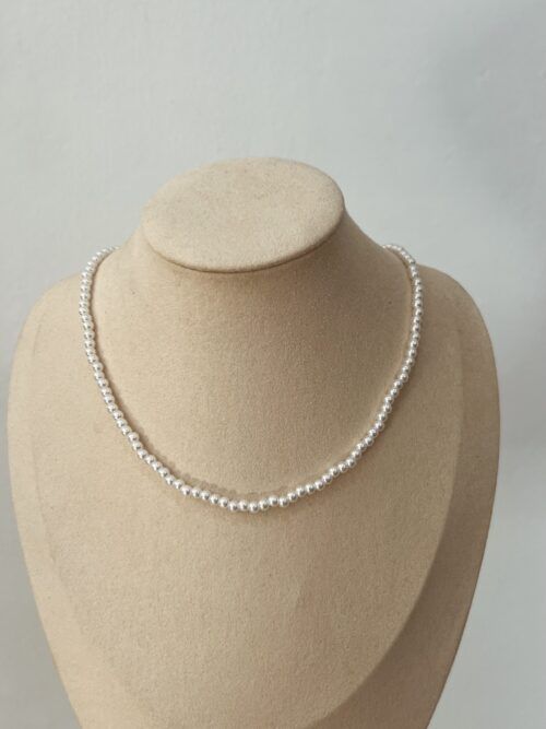 COLLAR MINI PERLAS ACERO