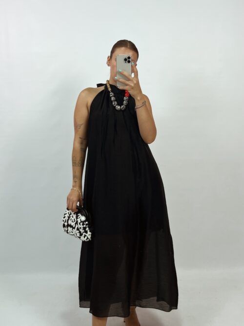 VESTIDO HALTER SEMITRANSPARENTE