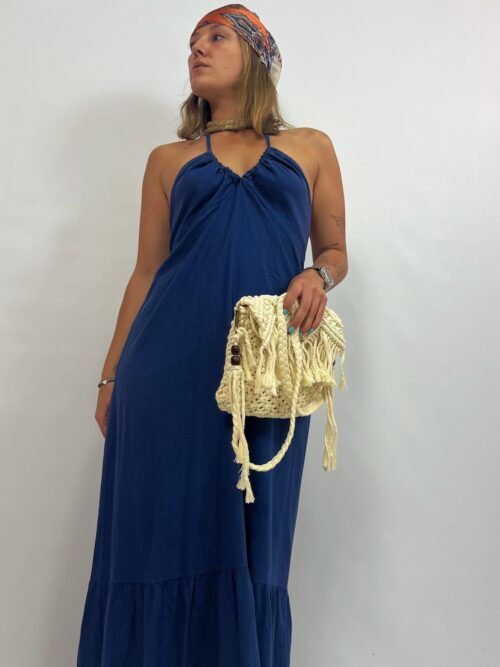 VESTIDO LINO AZULADO