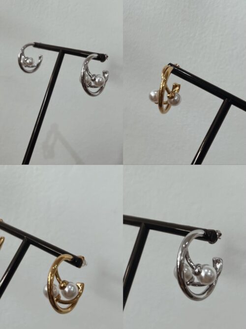 PENDIENTES ARO DOUB PEARL ACERO