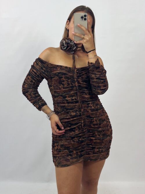 VESTIDO FRUNCIDOS FLOR LUM
