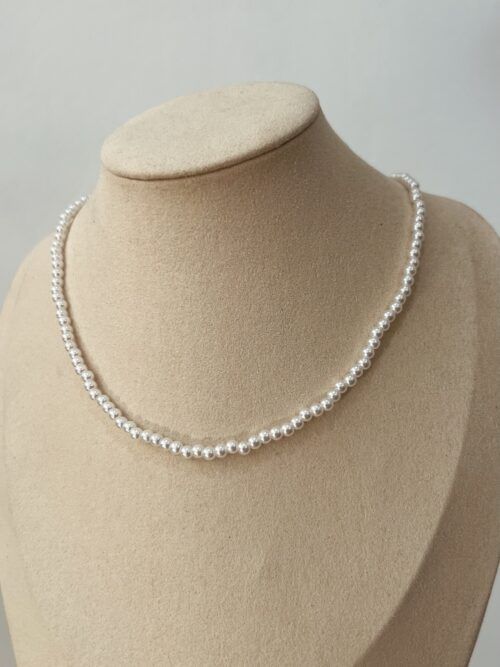 COLLAR MINI PERLAS ACERO