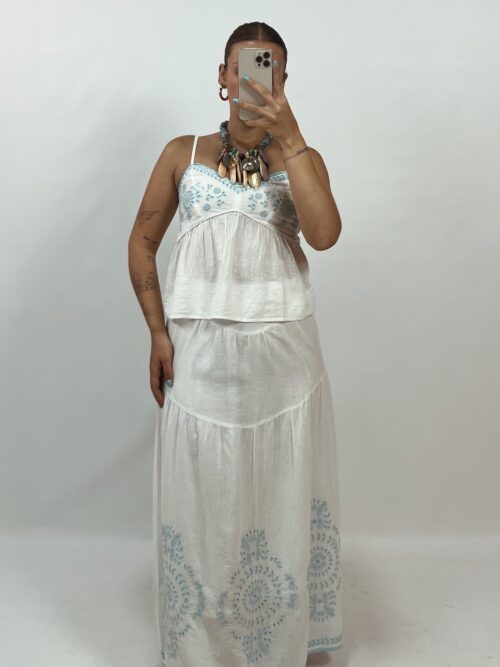 FALDA BORDADOS INDIA BLUE