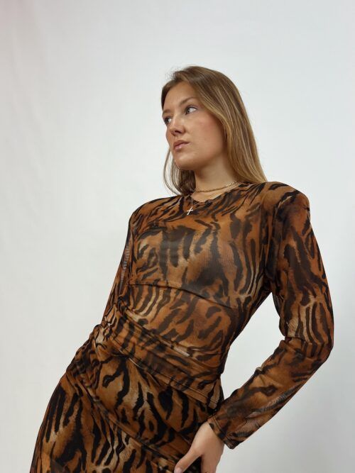 CAMISA SEMITRANSPARENTE ANIMAL PRINT