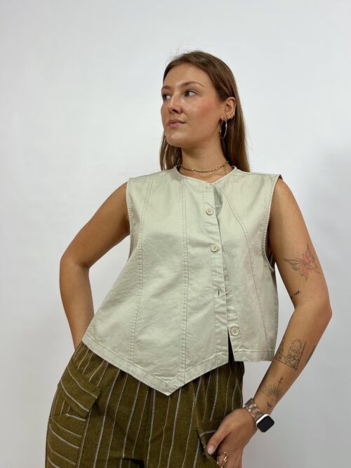 CHALECO DENIM ASIMÉTRICO