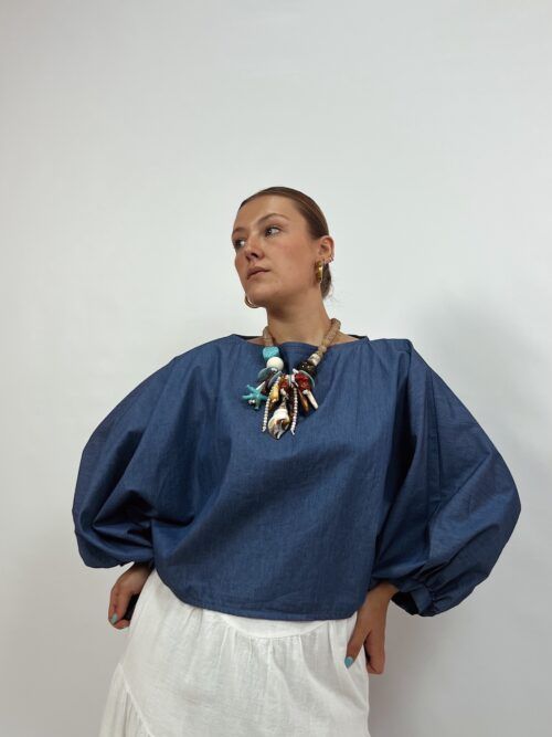 MAXI BLUSA DENIM FLUIDO