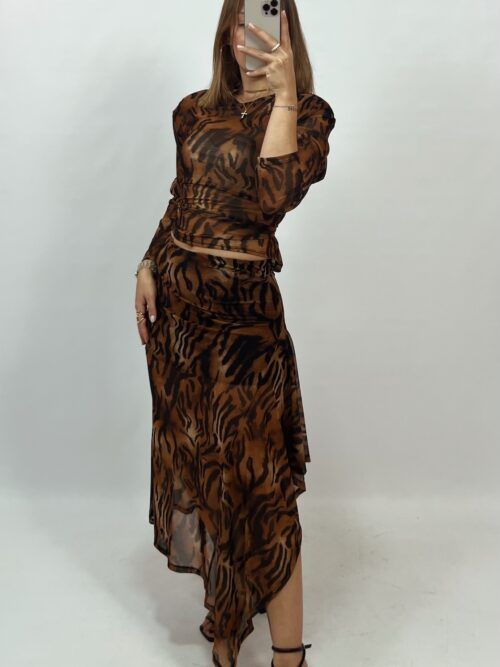 FALDA SEMITRANSPARENTE ANIMAL PRINT