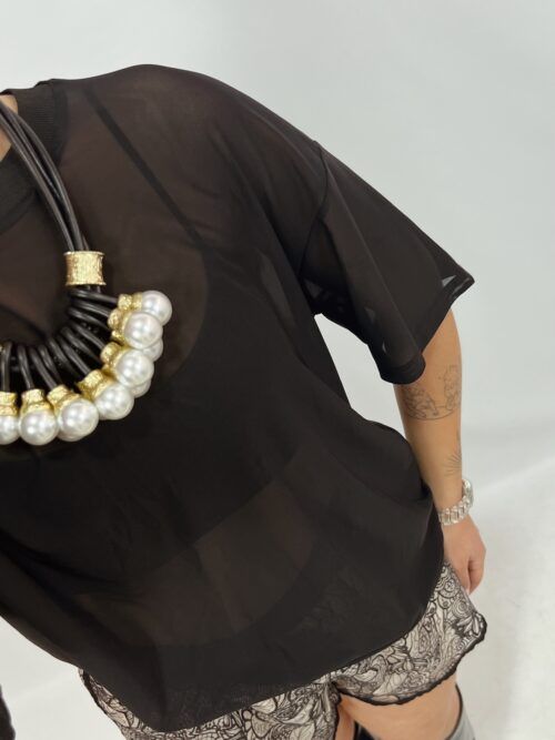 CAMISETA LARGA TULL BLACK