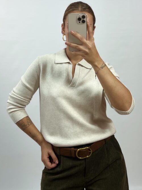 JERSEY CUELLO PICO BEIGE